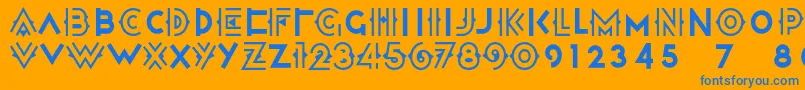 フォントHalcyondaysnf – オレンジの背景に青い文字