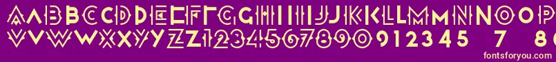 Halcyondaysnf Font – Yellow Fonts on Purple Background