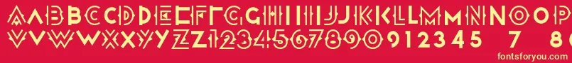 Шрифт Halcyondaysnf – жёлтые шрифты на красном фоне