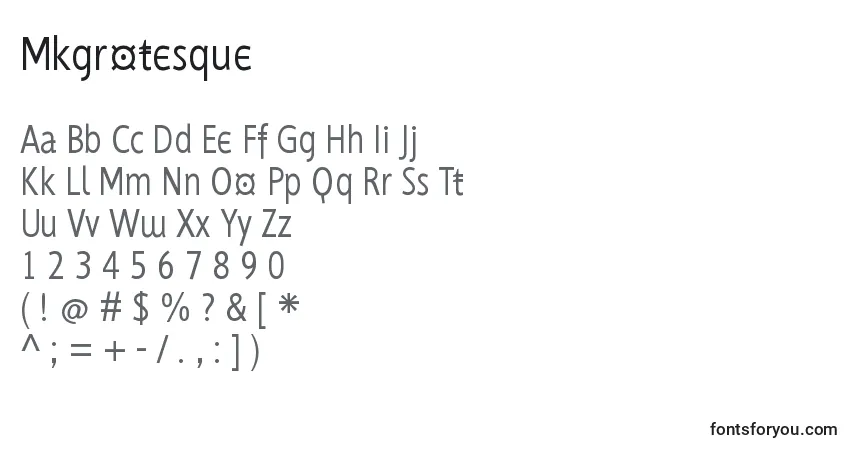 Шрифт Mkgrotesque – алфавит, цифры, специальные символы