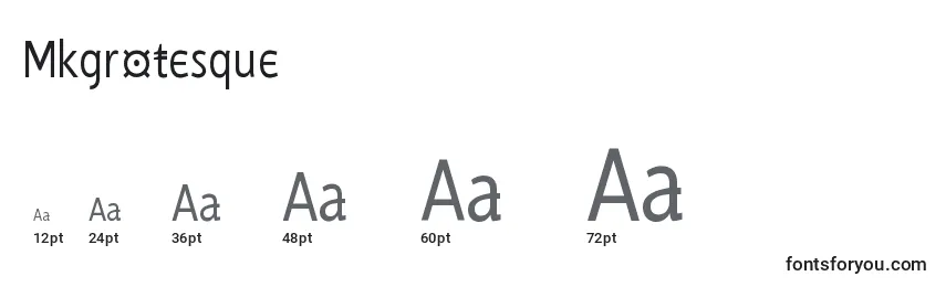 Größen der Schriftart Mkgrotesque