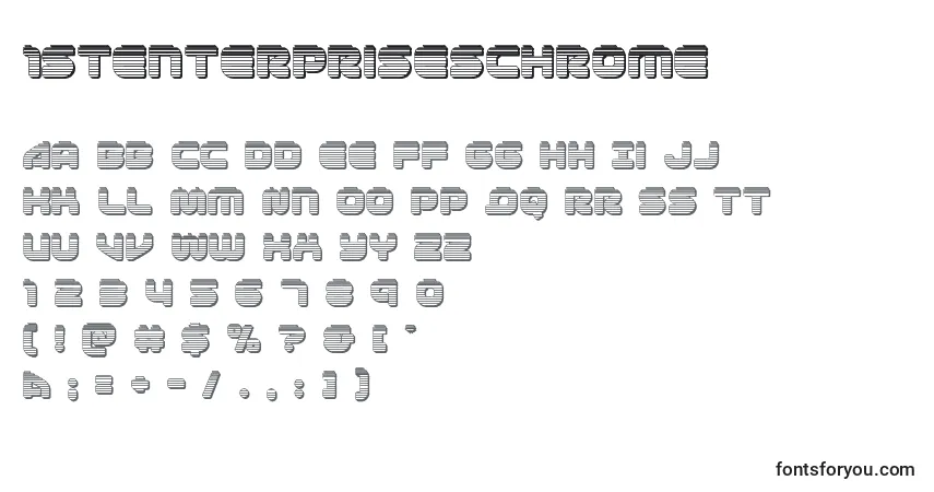 Шрифт 1stenterpriseschrome – алфавит, цифры, специальные символы
