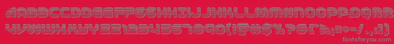 1stenterpriseschrome-fontti – harmaat kirjasimet punaisella taustalla