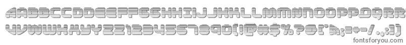 1stenterpriseschrome-fontti – harmaat kirjasimet valkoisella taustalla