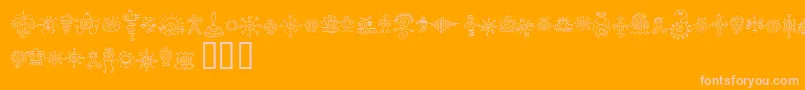 Jiggerypokery-Schriftart – Rosa Schriften auf orangefarbenem Hintergrund