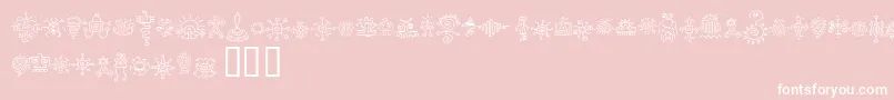 Jiggerypokery-Schriftart – Weiße Schriften auf rosa Hintergrund