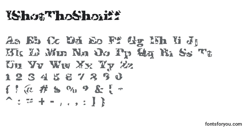 A fonte IShotTheSheriff – alfabeto, números, caracteres especiais