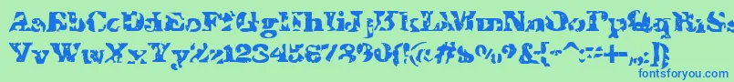 Шрифт IShotTheSheriff – синие шрифты на зелёном фоне