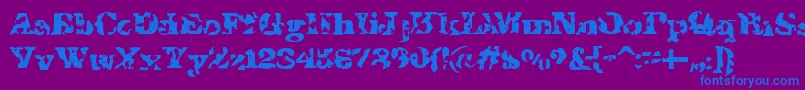 IShotTheSheriff-Schriftart – Blaue Schriften auf violettem Hintergrund