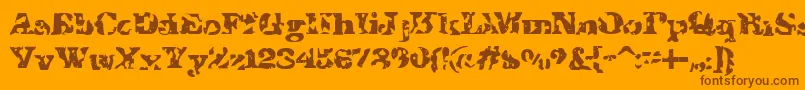 IShotTheSheriff-Schriftart – Braune Schriften auf orangefarbenem Hintergrund