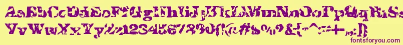 IShotTheSheriff Font – Purple Fonts on Yellow Background
