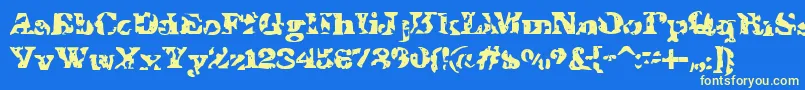 IShotTheSheriff Font – Yellow Fonts on Blue Background