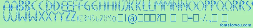 SpringyFancy Font – Blue Fonts on Green Background
