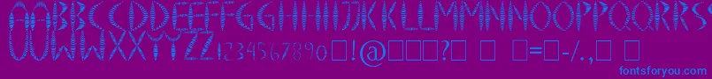 フォントSpringyFancy – 紫色の背景に青い文字