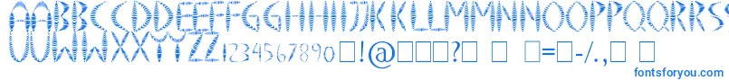 フォントSpringyFancy – 白い背景に青い文字
