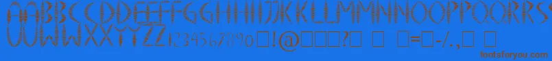 SpringyFancy Font – Brown Fonts on Blue Background