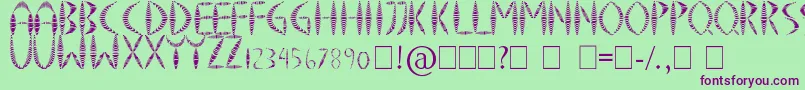 SpringyFancy-fontti – violetit fontit vihreällä taustalla