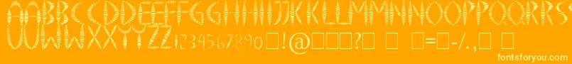 フォントSpringyFancy – オレンジの背景に黄色の文字