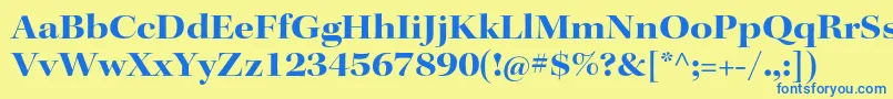KeplerstdBoldextdisp Font – Blue Fonts on Yellow Background