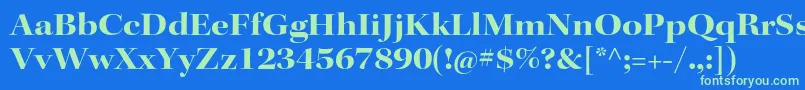 Шрифт KeplerstdBoldextdisp – зелёные шрифты на синем фоне