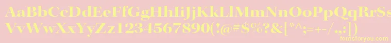 Police KeplerstdBoldextdisp – polices jaunes sur fond rose
