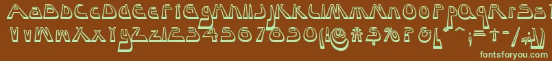 Шрифт Layaway – зелёные шрифты на коричневом фоне