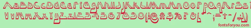 フォントLayaway – 赤い文字の緑の背景