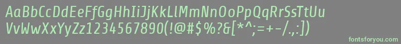 Czcionka ShareItalic – zielone czcionki na szarym tle