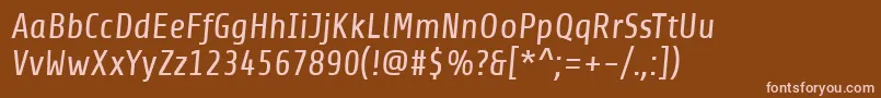 Fonte ShareItalic – fontes rosa em um fundo marrom