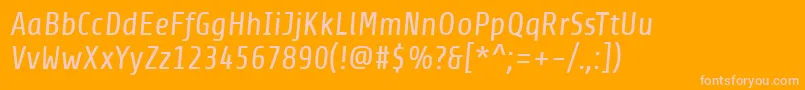 Fonte ShareItalic – fontes rosa em um fundo laranja