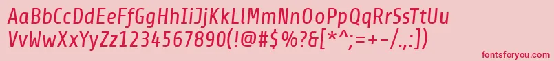 ShareItalic-fontti – punaiset fontit vaaleanpunaisella taustalla