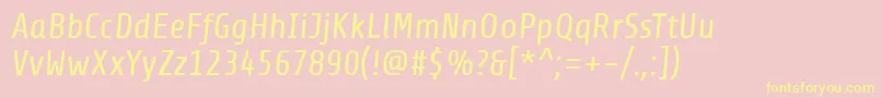 Fonte ShareItalic – fontes amarelas em um fundo rosa