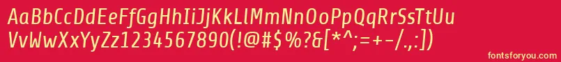 ShareItalic-fontti – keltaiset fontit punaisella taustalla