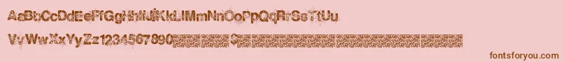 Snowflakes Font – Brown Fonts on Pink Background