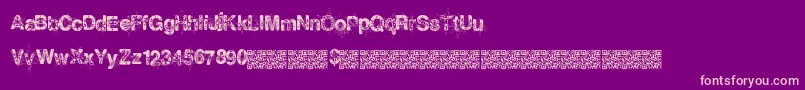 Snowflakes Font – Pink Fonts on Purple Background