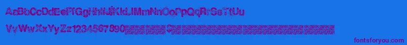 Snowflakes Font – Purple Fonts on Blue Background