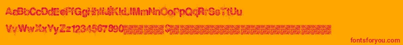 Snowflakes Font – Red Fonts on Orange Background