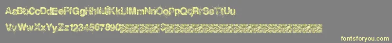 Snowflakes Font – Yellow Fonts on Gray Background