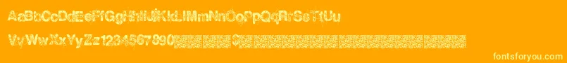 Snowflakes Font – Yellow Fonts on Orange Background