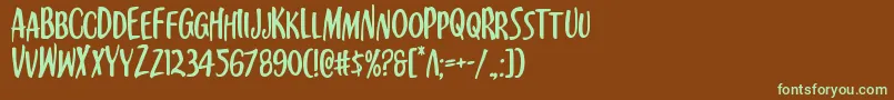 Шрифт Kennebunkport – зелёные шрифты на коричневом фоне