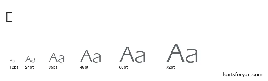 ErasNormal Font Sizes