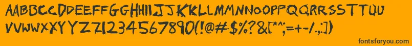 1000hurt-Schriftart – Schwarze Schriften auf orangefarbenem Hintergrund