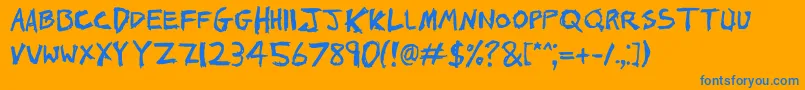 1000hurt Font – Blue Fonts on Orange Background