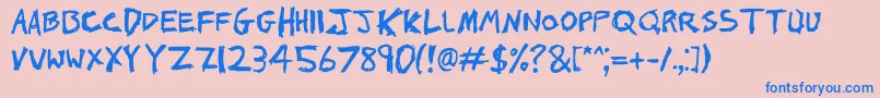 1000hurt Font – Blue Fonts on Pink Background