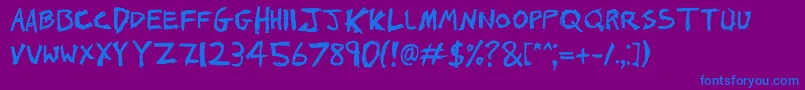 1000hurt Font – Blue Fonts on Purple Background