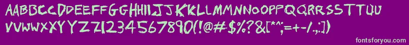 1000hurt Font – Green Fonts on Purple Background