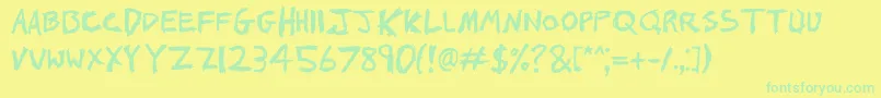 1000hurt Font – Green Fonts on Yellow Background