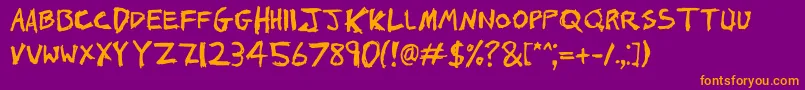 1000hurt Font – Orange Fonts on Purple Background