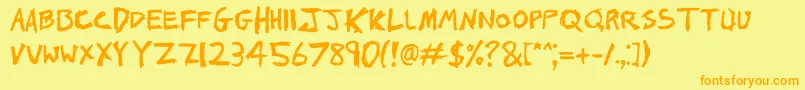 1000hurt Font – Orange Fonts on Yellow Background