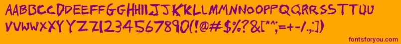 1000hurt-Schriftart – Violette Schriften auf orangefarbenem Hintergrund